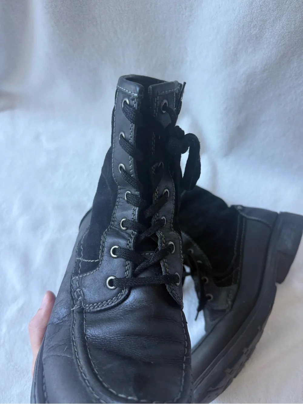 Diesel Black Lace-Up Ankle Boots